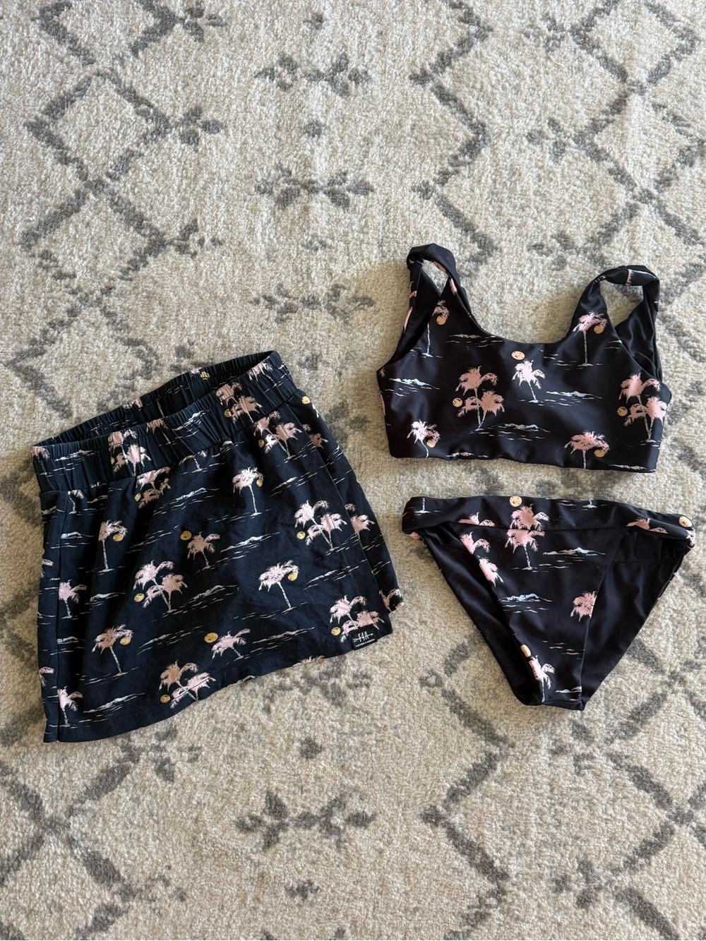 Feather 4 Arrow reversible island hopper 3-Piece Swim Set - Top, Bottom, Skort